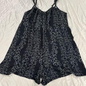 Black and White Puakenikeni Print Romper from Jeans Wearhouse